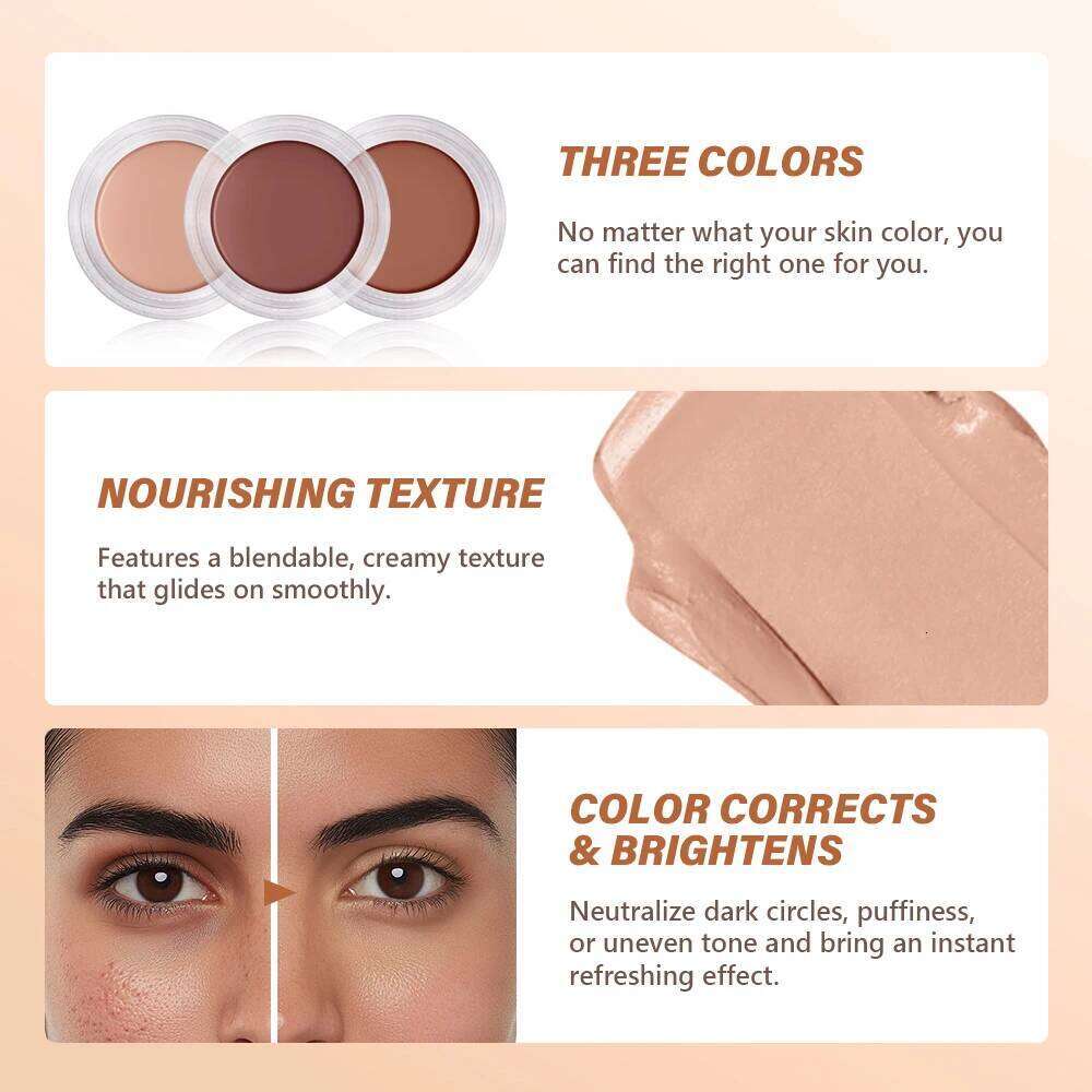 3 Colors Under Brightening Cream Moisturizing Conceal & Brighten Dark Circles Nourishes Eye Skin Professional Face Makeup X250701