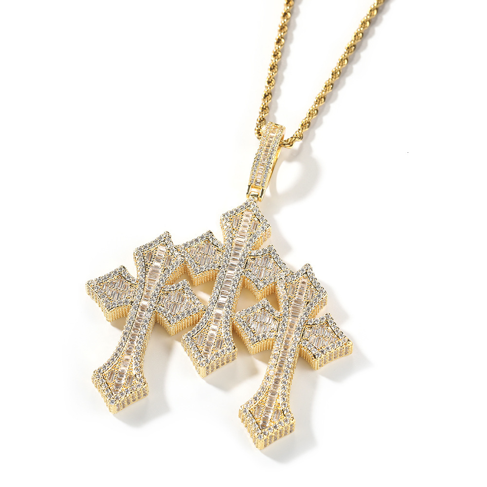 Luxury Jewelry High Quality Classic Cross Pendant Fashion Iced Out Men Necklace Hip Hop VVS Moissanite Accessory Pass the diamond tester