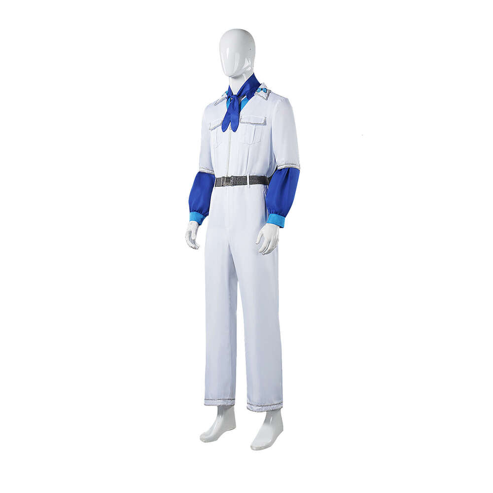 Abba Benny Blue and White Jumpsuit Set Movie Character Band Performance Cosplay Costume