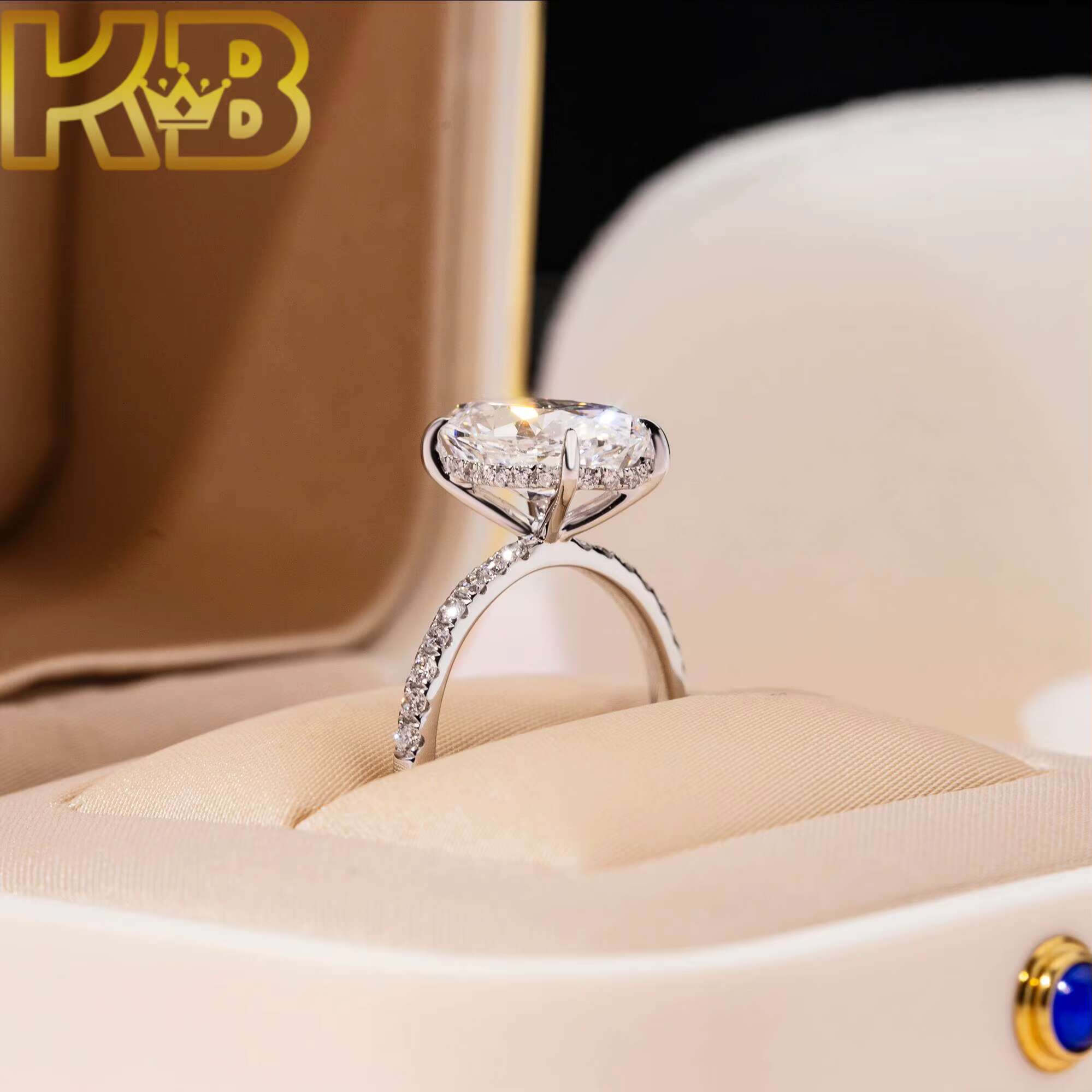 Custom IGI Certified 925 Silver Jewelry Engagement Diamond Lab Grown Gold Wedding Ring FINE Ring Lab Grown Diamond Ring