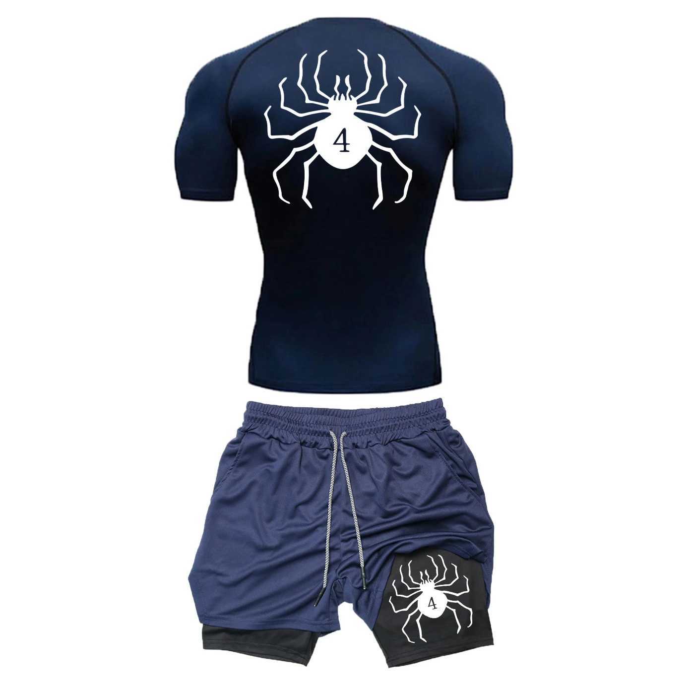 Anime Hunter X Hunter Compression Shirt Set Performance Set Mens Athletic Workout Quick Dry T+ Bilayer Shorts X250701