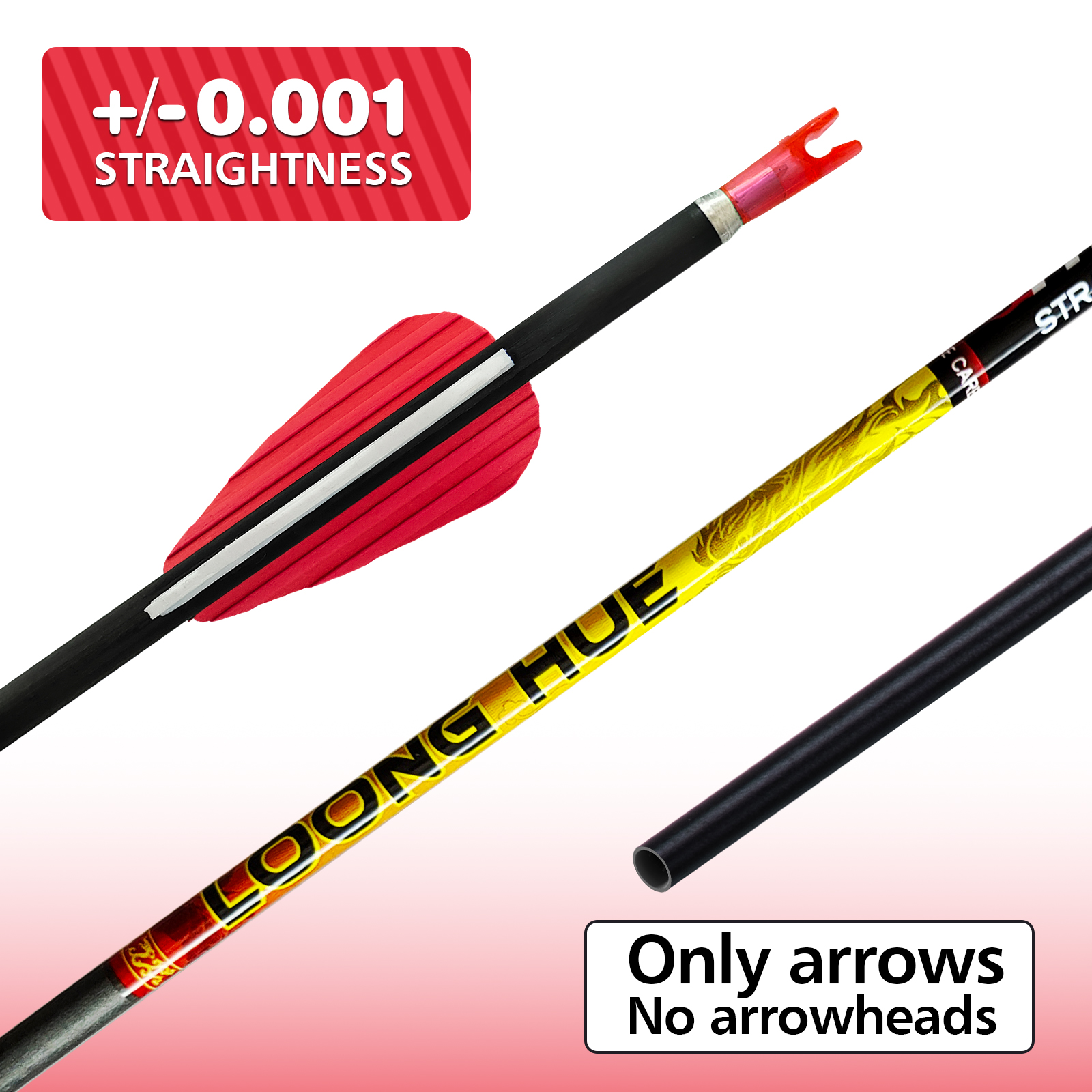 Carbon Archery Arrows without Arrowheads 31inch Hunting Arrows 4.2mm Targeting Arrows for Recurve Bow & Compound Bow Spine 350-1500 (6Pcs)