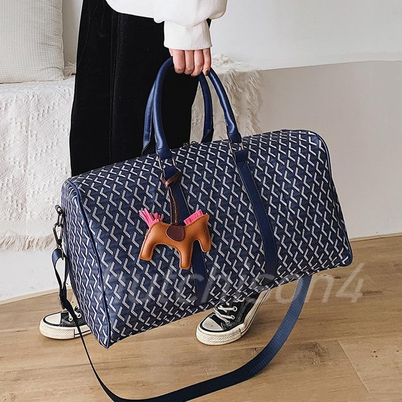 Dogtooth waterproof PU travel bag portable large-capacity leisure cross-body cross-leg travel luggage storage bag