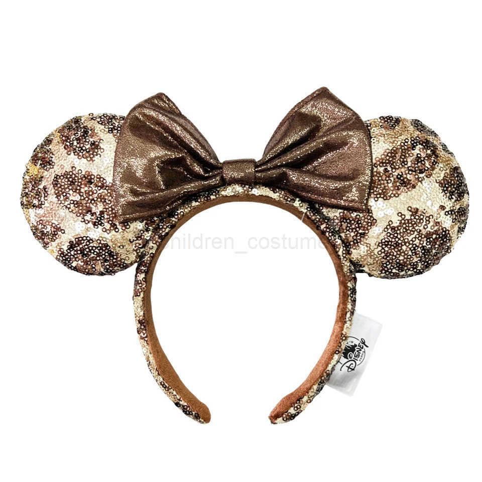 Disney Princess Mickey Minnie Mouse Ear Headband For Child Disneyland Mickey Adult/Women Mermaid Leather Plush Sequin Cosplay W250701