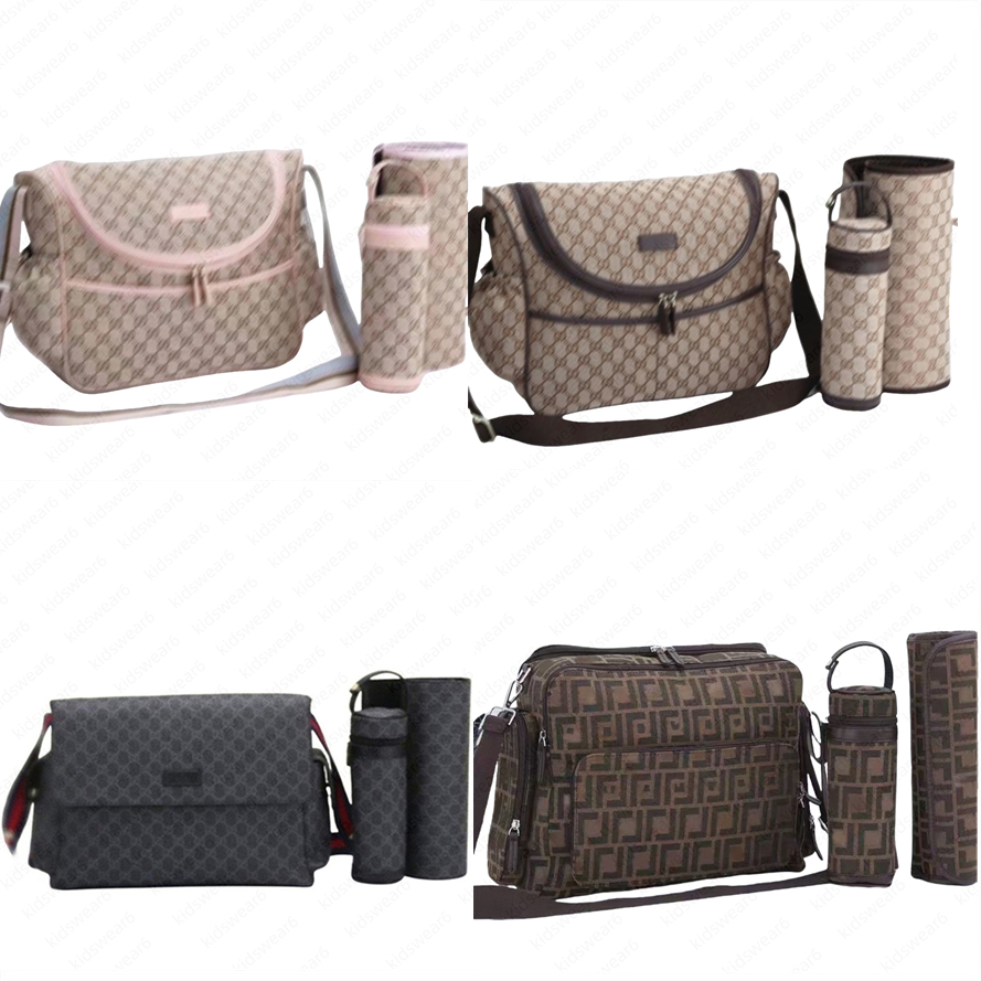 Designer diaper bag baby strollers baby mother bags diaper pads, water bottles, coolers, three-piece letter zipper travel bags A26