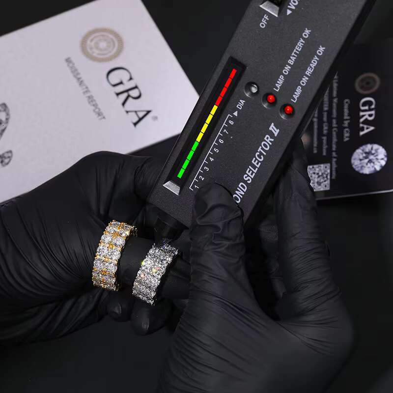 GRA Certificate OEM Men Hip Hop Jewelry 925 Silver Vvs Moissanite Rings Sparkle Iced Out Moissanite Men Ring