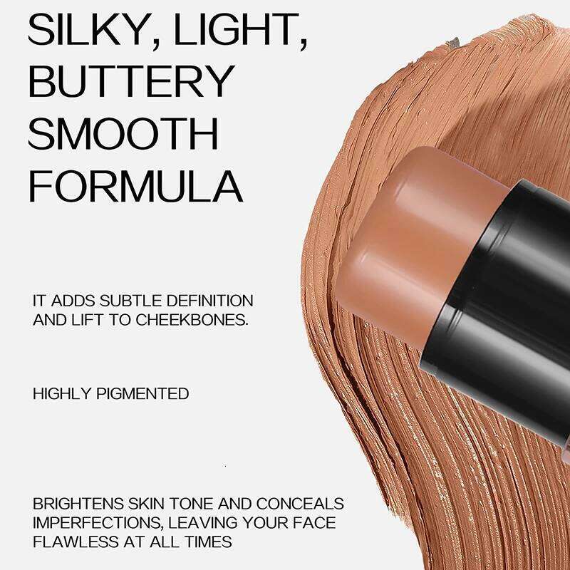 Cream Contour Stick With Brush Head Nose Shadow Cheek Silhouette Highlight Face Shaping Matte Waterproof Concealer Korean Makeup X250