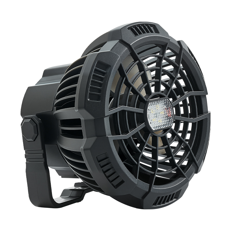 Small Tent Fan with LED Light - Remote Control Dimmable & Infrared Air Circulation