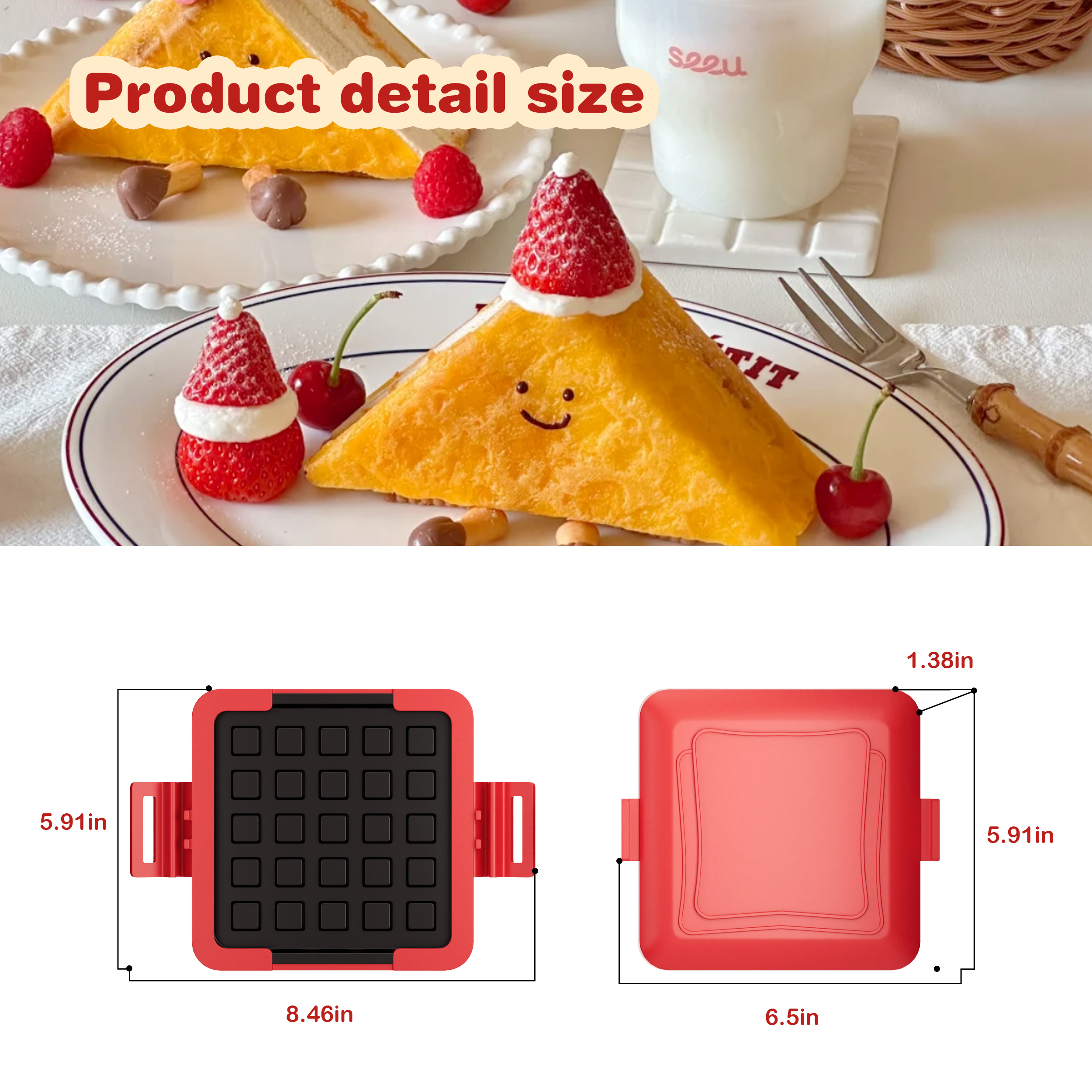 High quality red microwave grill and waffle spitters microwave toaster sandwich maker panini maker dishwasher safe time saver