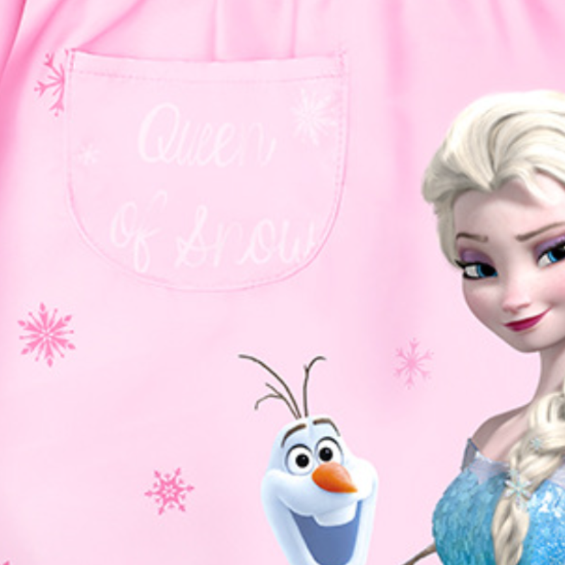 Disney children's apron waterproof long-sleeved clothing baby apron comfortable and soft anti-stain apron suitable for seasons oil and water stai