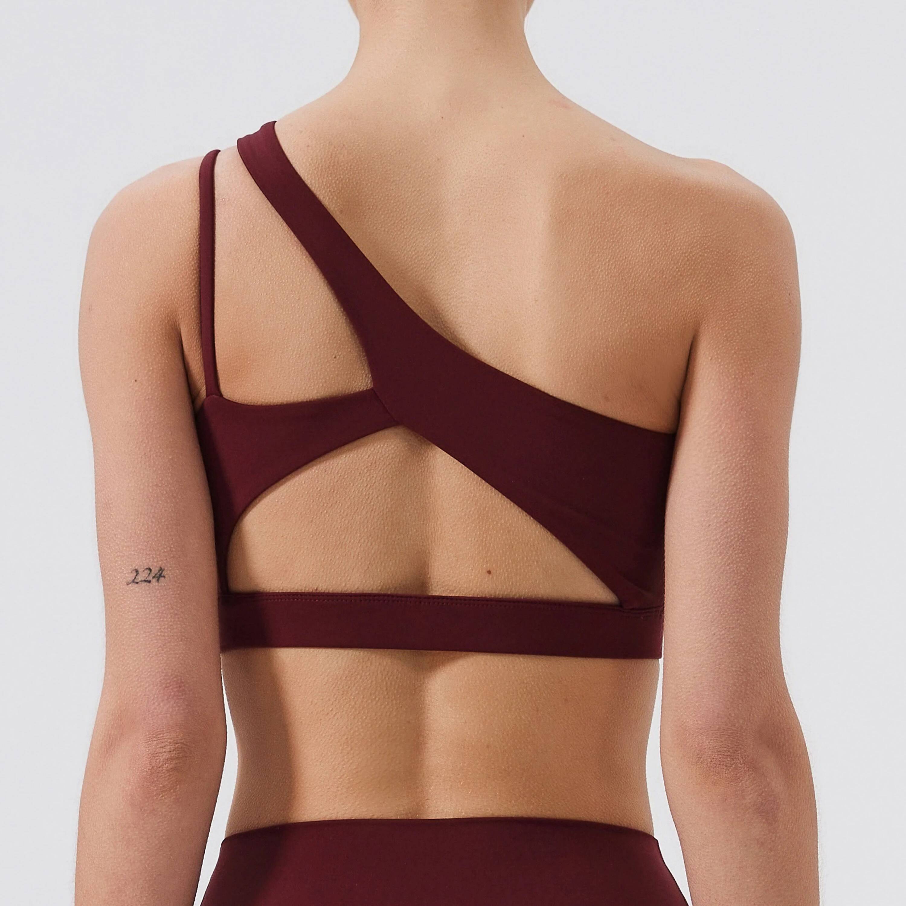 Women Sports Push Up Fiess Bras One Shoulder Shockproof Breathable Gym Yoga Running Bra Sexy Vest