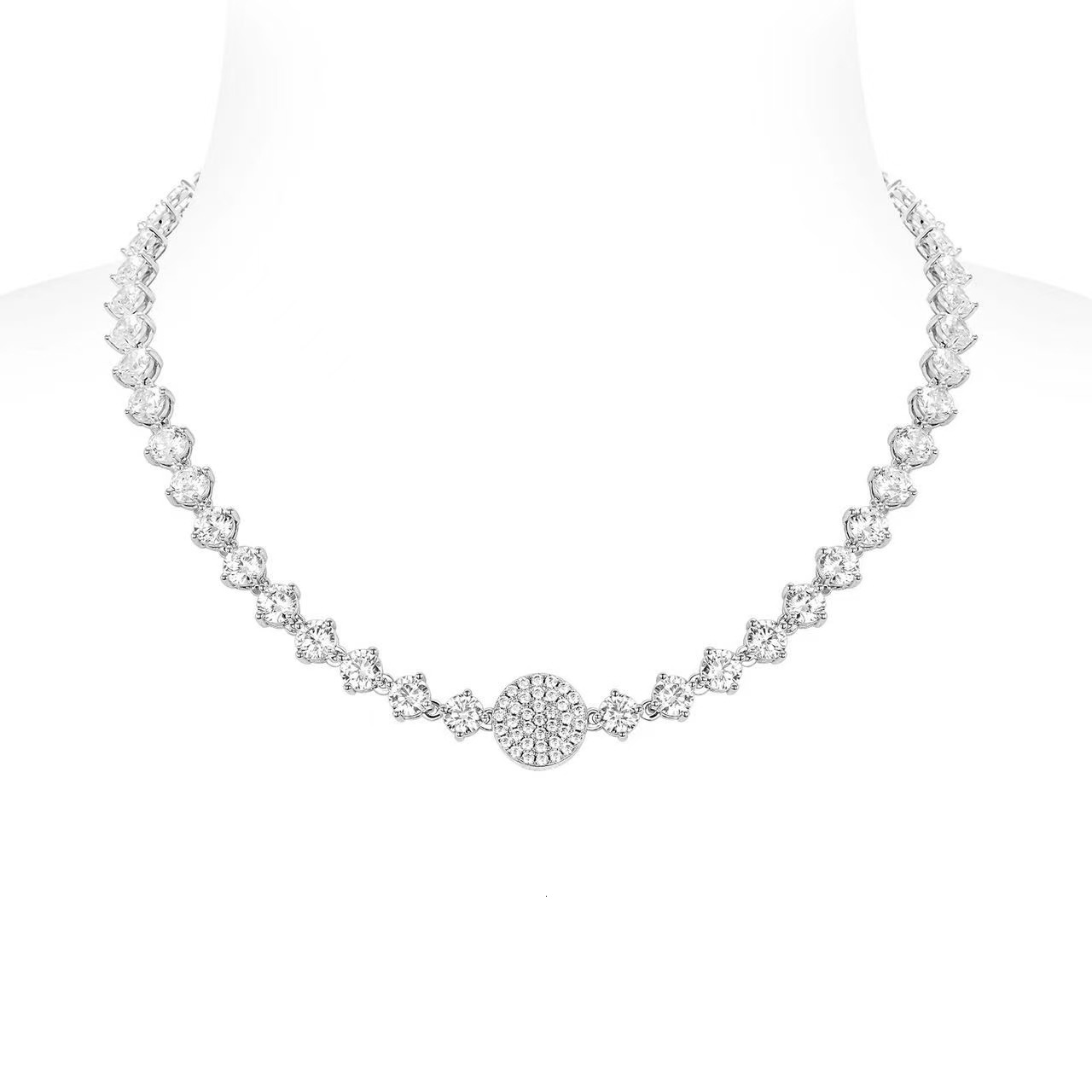 The 2025 New Designer Necklace Sweet Cool Design With A Galaxy Full Diamond Round Pendant. It Is Suitable For Young People Outdoor And Rebellious Wome
