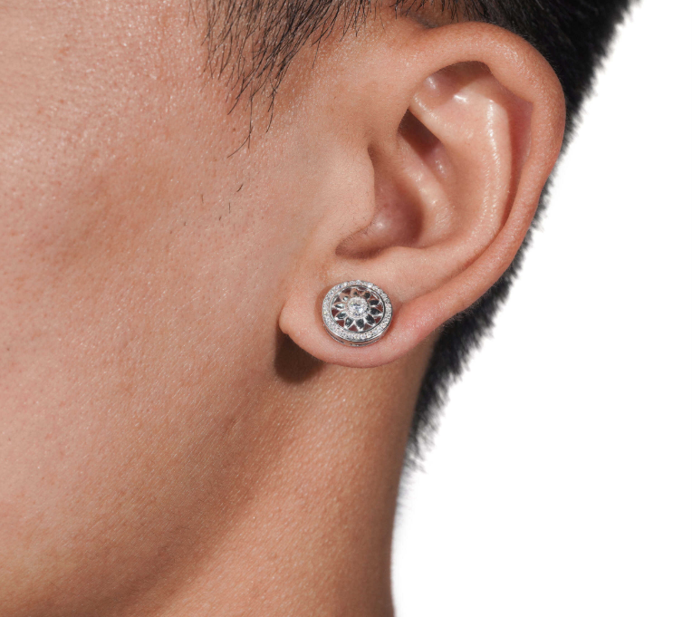Pass Diamond Tester GRA Certified VVS Diamond Fully Iced Out Hip Hop 925 Silver Jewelry Moissanite Stud Earrings