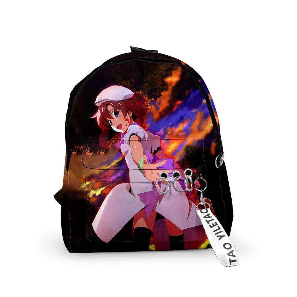 Fashion Novelty When They Cry Higurashi pupil School Bags 3D Print Keychains Oxford Waterproof Cute Small Backpacks