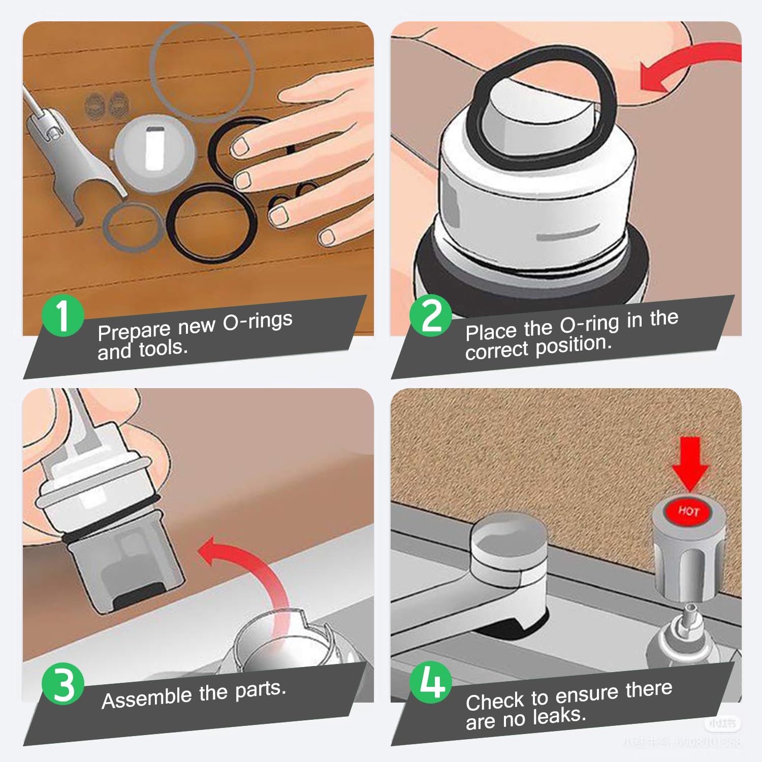 O Ring Assortment Kit 1100PCS, Nitrile Rubber, Black, 18 Sizes, Versatile Sealing Washers for Auto, Plumbing