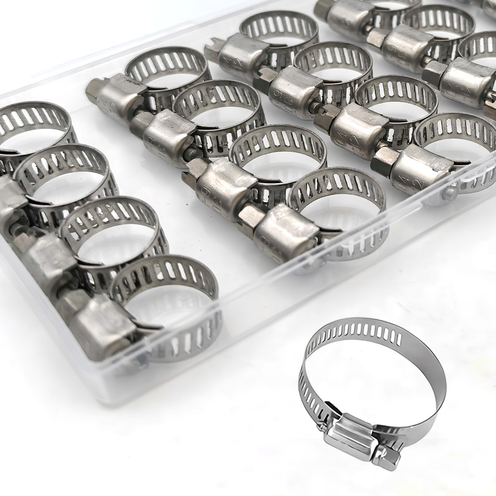 Hose Clamps 20PCS, Stainless Steel, Radiator Hose Clamps, Small Size