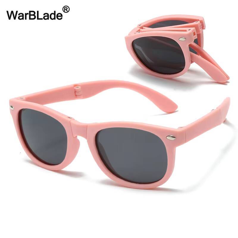WarBlade 2023 Polarized Folding Kids Sunglasses Fashion Foldable Silicone Flexible Children Glasses UV400 Boys Girl Baby Eyewear ddmyshoesvip Z260305