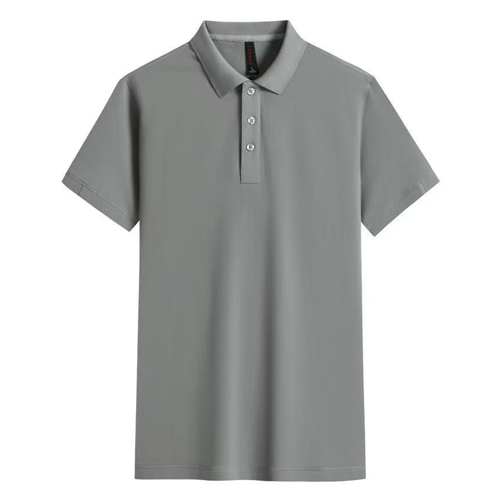 Elegant Men's Solid Color Polo Shirts Featuring Comfortable Short Sleeves and Stylish Placket