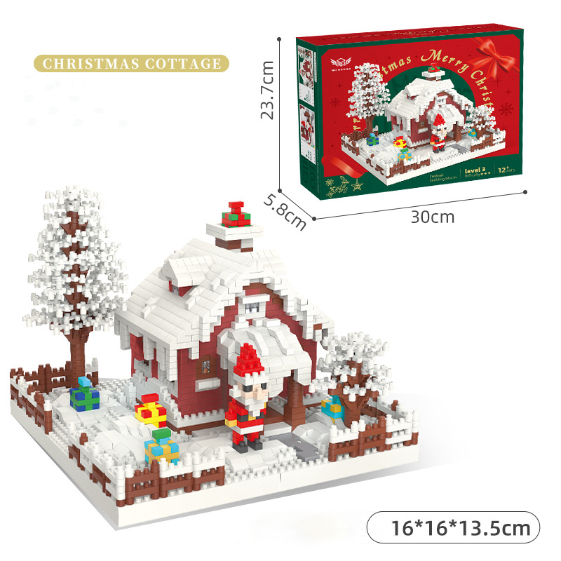 Christmas series building blocks micro-particle building block children's educational building toys Christmas children's gifts with box