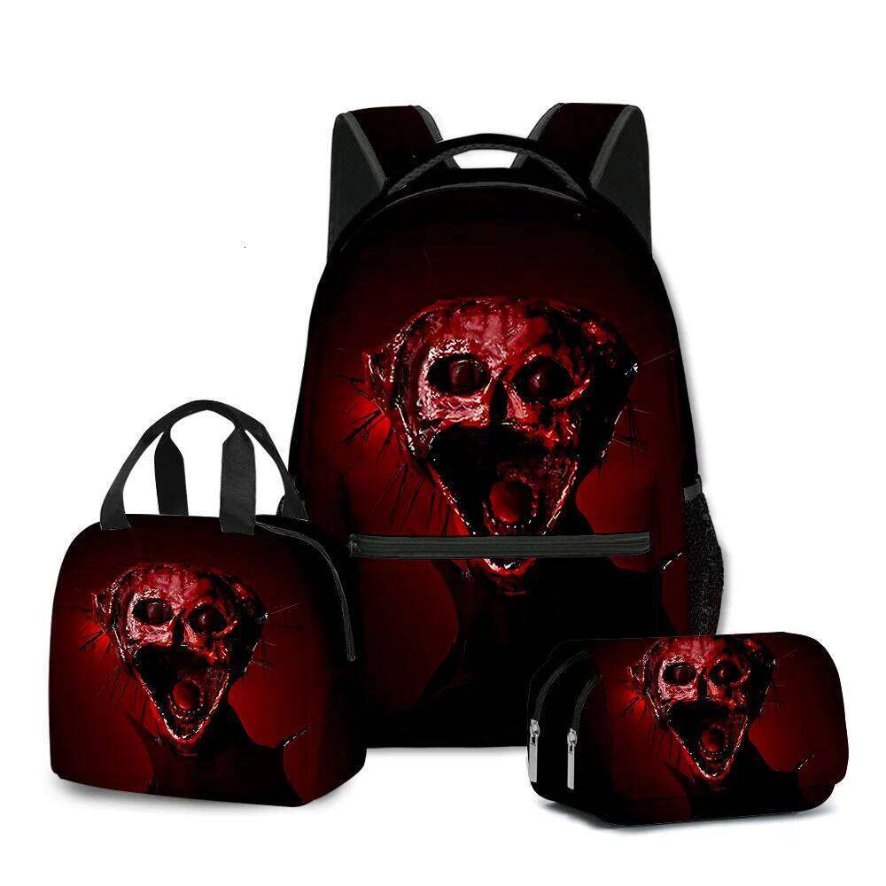 Novelty Fashion Cook phenomenon 3D Printed 3pcs/Set Student School Bags Laptop Daypack Backpack Lunch bag Pencil Case