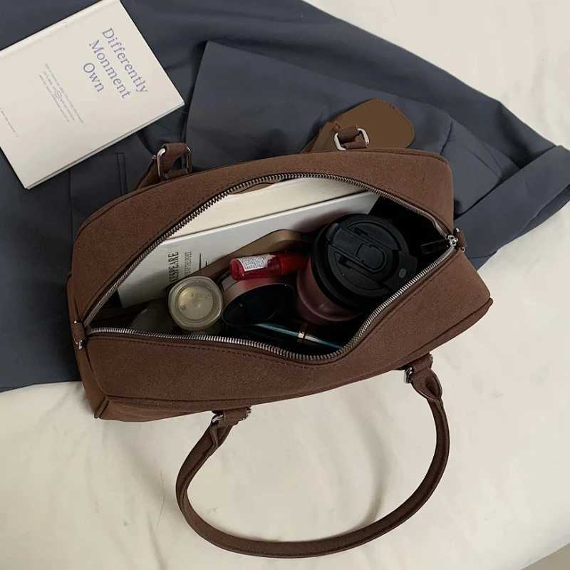 Big Size Wen Bowling Bags Suede Pure Color Large Capacity Shoulder Crossbody Bag With Lg Strap 2025 Luxury Designer Handbags Y250701