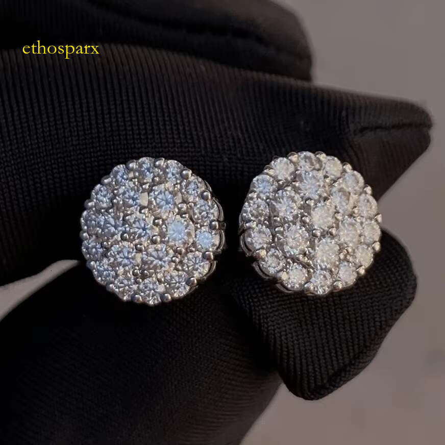 Elegant chilled pure sier flower shaped clustered pyroxene earrings