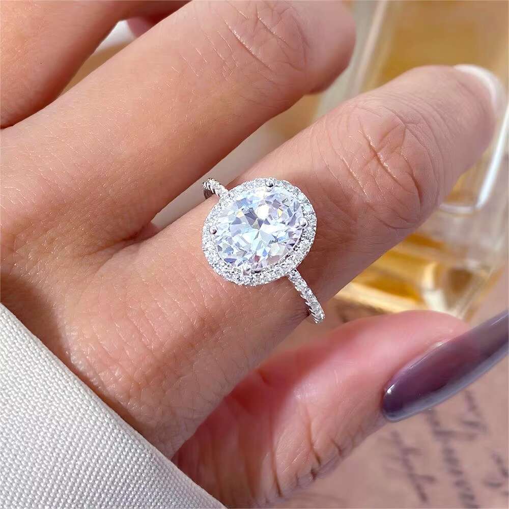 8A Crushed Ice Cubic Zirconia Womens Wedding Ring 925 Sterling Silver Classic Style for Party and Anniversary Fine Jewelry