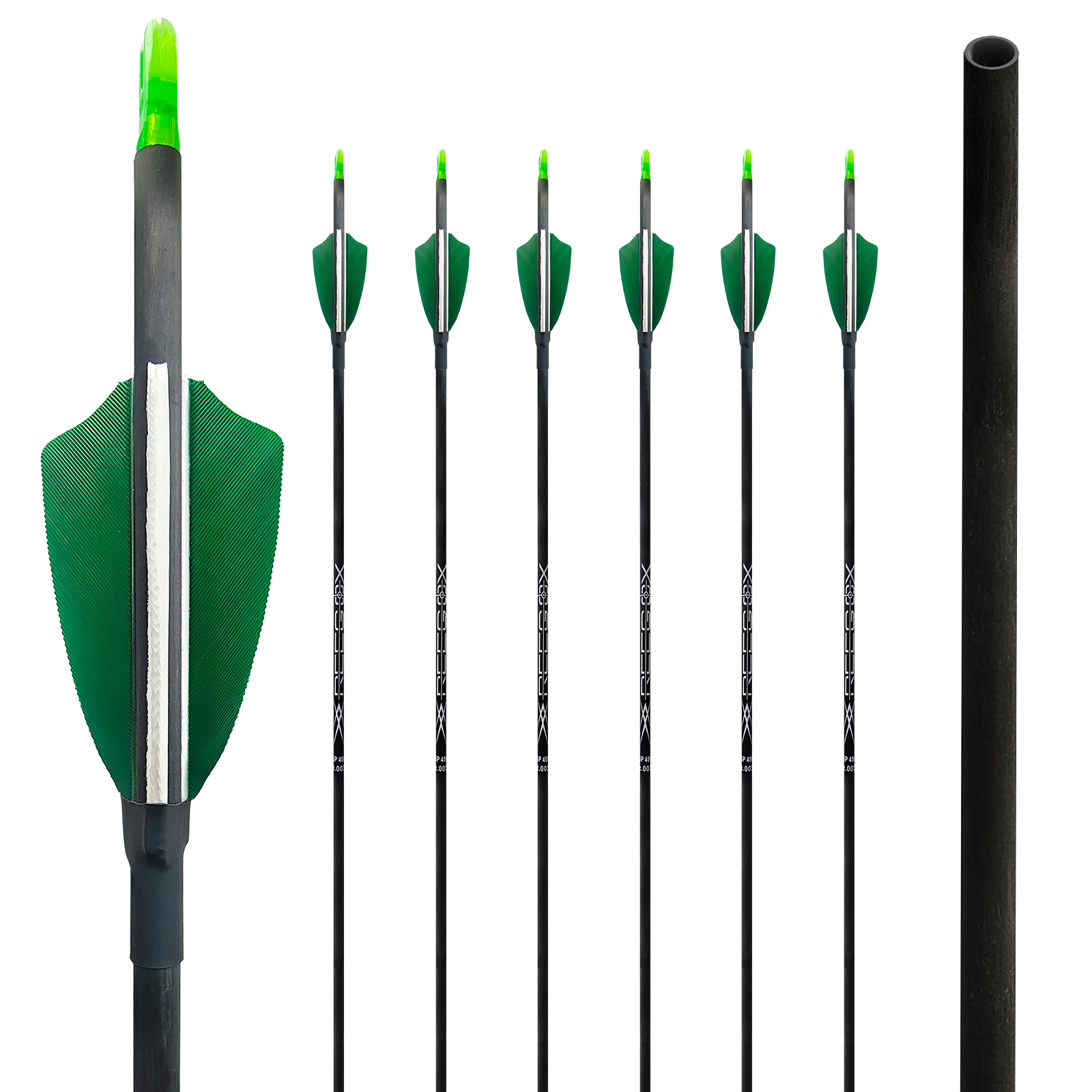 6Pcs Carbon Archery Hunting Arrows 31inch Turkey Feathers 4.2mm Targeting Arrows for Recurve Bow & Compound Bow Spine 350-1500 Practice Arrow (Without