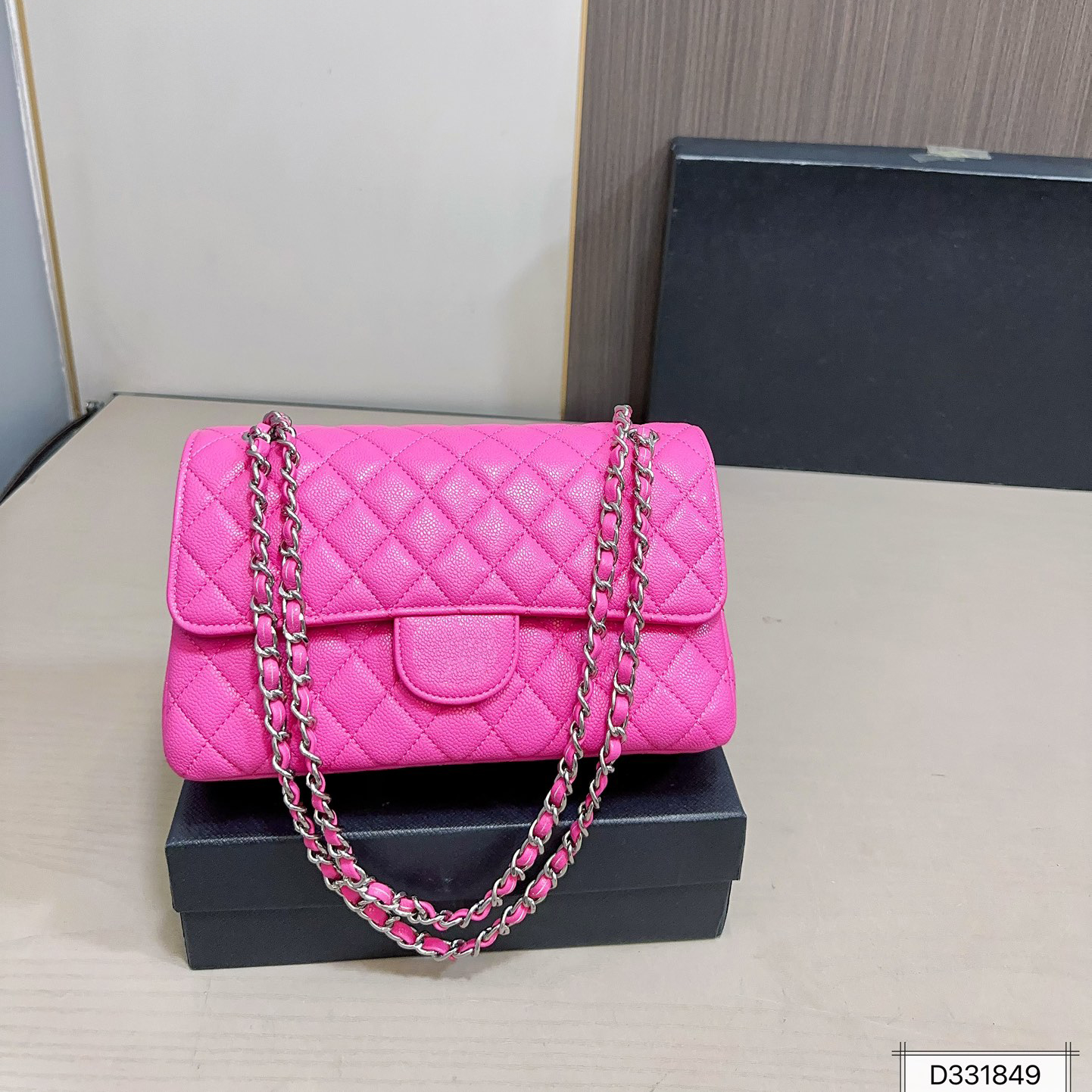 Designer Double Chain Shoulder Bag Classic flap bag CF Shoulder Bags Evening Bags caviar leather Clutch crossbody luxury woman bag real leather tote bag 26x16cm