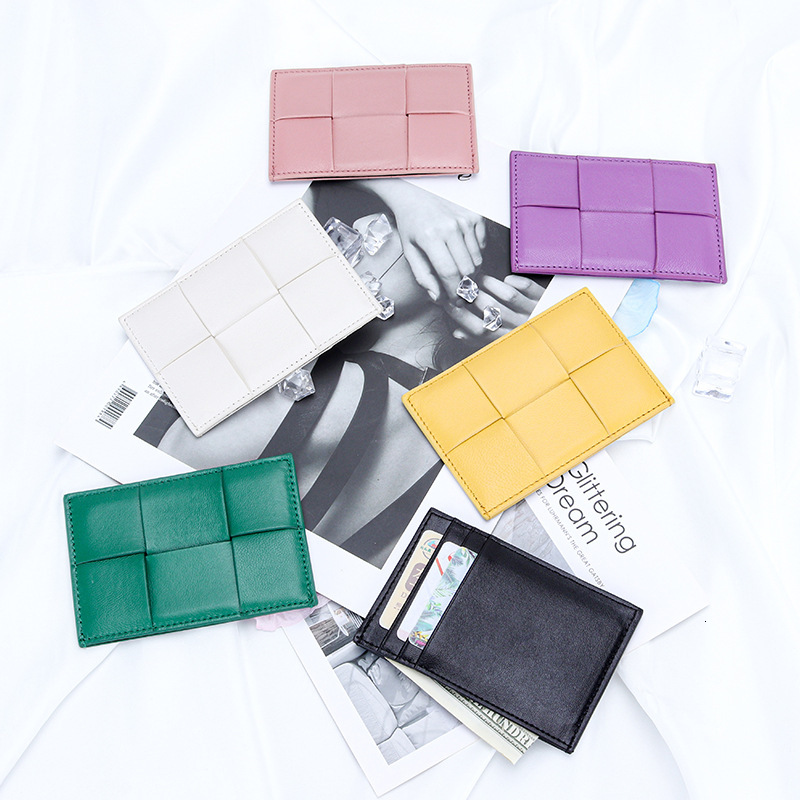 Small Luxury Wallet Card Sheepskin Holder Women 2025 New Designer Wallet Compact Ultra-thin Coin Purse Ins Niche Design Genuine Leather Woven Card Cas