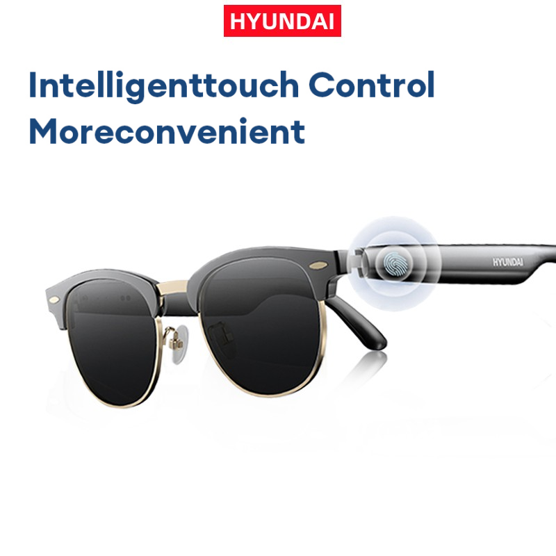HYUNDAI Luxury designer sunglasses with bluetooth headphones mens Classic UF-C8 Sun Glasses HD Call voice smart earphones Outdoor Sports Hands Free Ca