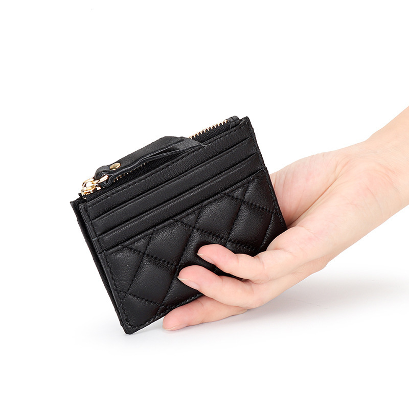 Leather Luxury Wallet Women's Genuine Zipper Coin Purse New Multi-Card Slot Embroidered Quilted Designer Wallet Integrated Bag Foreign Trade Shee