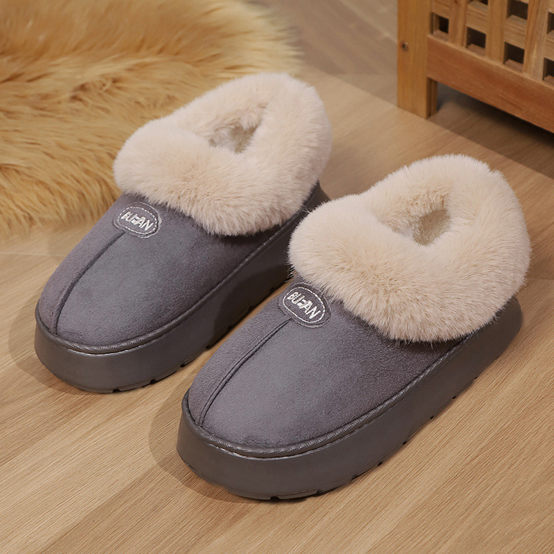 Autumn Winter New Cotton Shoes Fashionable And Versatile Cotton Slippers For Men And Women Comfortable Warm Indoor Outdoor Shoes For Couples Size 44-4
