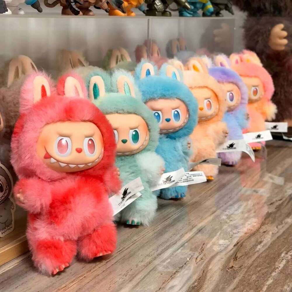 For Labubu Heartbeat aron Enamel The Monsters Face Blind Box Pvc Figurine Tabletop Ornament Kawaii Doll Kid Birthday Gift