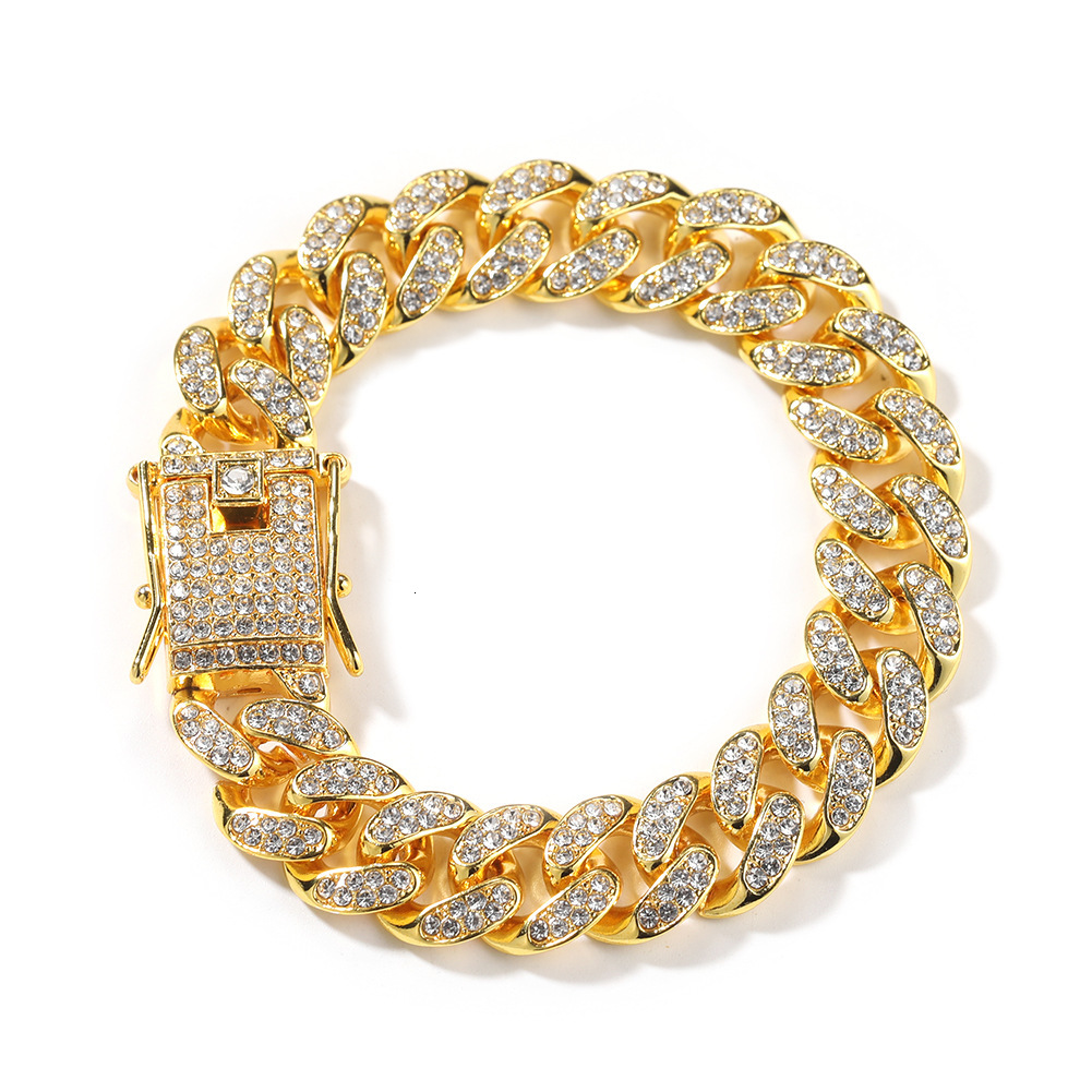 Premium Jewelry 12mm Moissanite Bracelet Men Hip Hop Cuban Link Chain Iced Out Fashion Accessory
