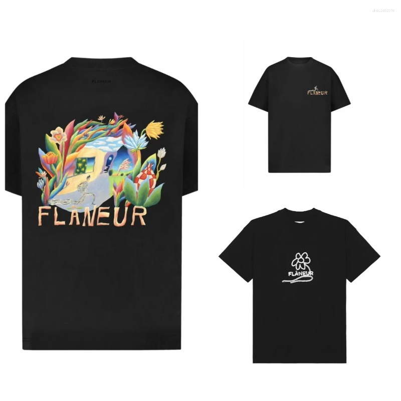 Men's T Shirts 2025 Flaneur Homme Floral Graphic Brand Pattern Printed Tshirts Summer Luxury Cotton Men 'and Women' T-shirts Top Tee