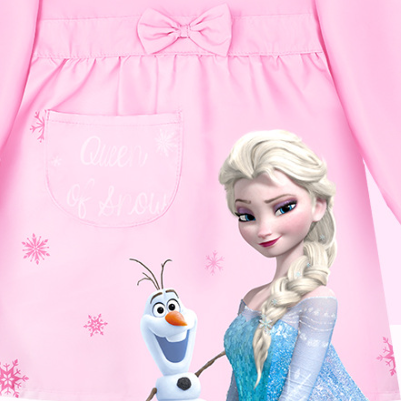 Disney children's apron waterproof long-sleeved clothing baby apron comfortable and soft anti-stain apron suitable for seasons oil and water stai