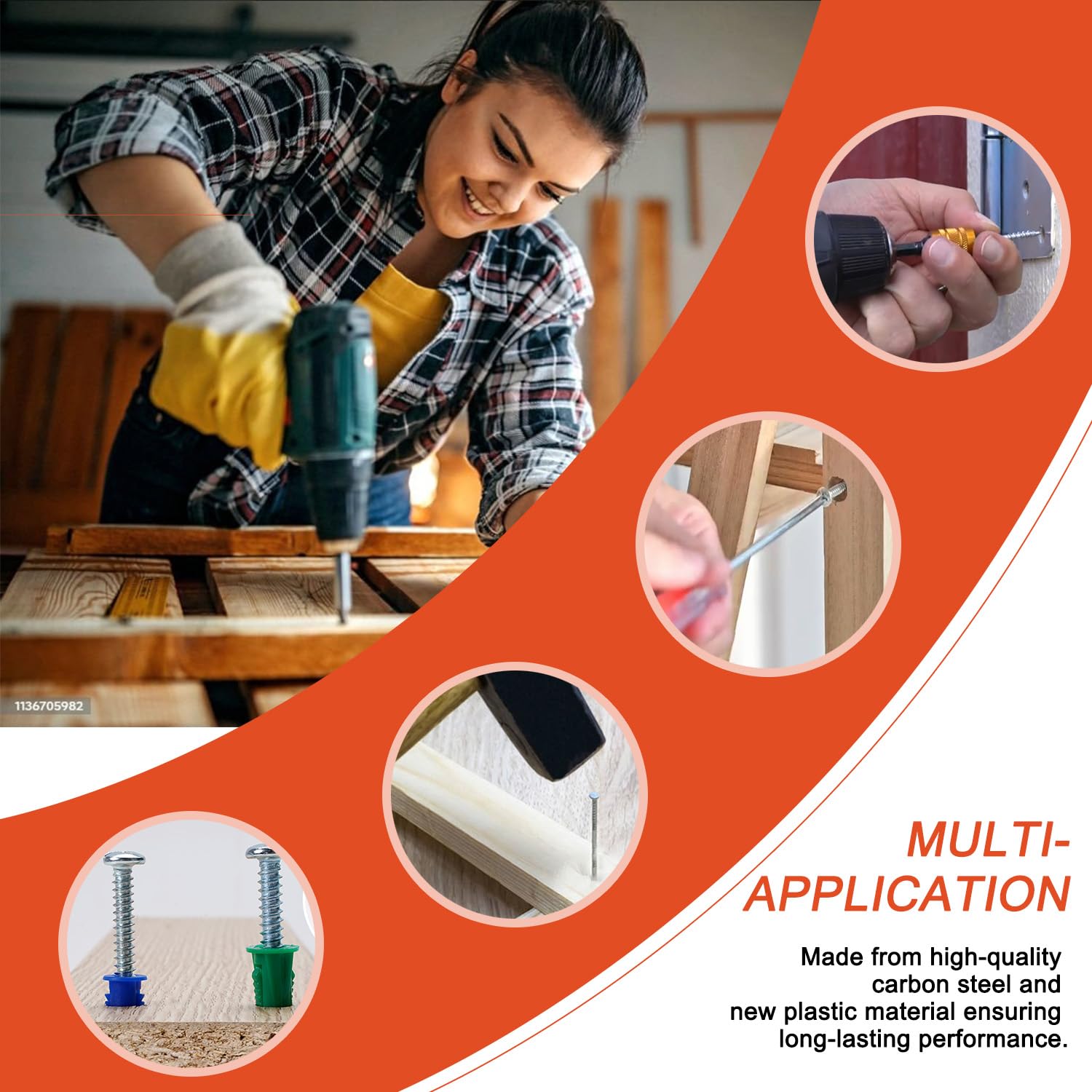 3000-Piece Hardware Kit with Anchors, Tapping Screws, Deck Screw, Nails