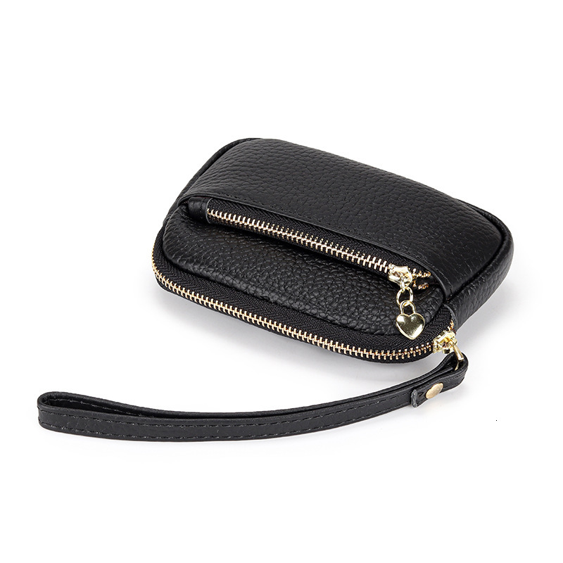 Simple Leather Luxury Genuine Purse Women's Korean Small Ladies Short Mini Key Handheld Designer Wallet Coin Cowhide Y260206