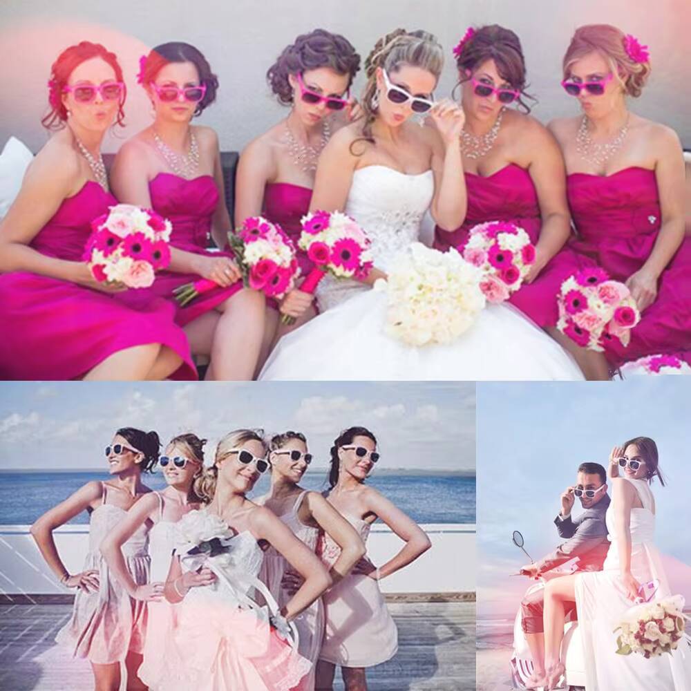 Lovatfirs Pack Sunglasses for Party Women Men Kids 6 Multicolor UV Protection Black White Hotpink Green Red ddmyshoesvip Z260305