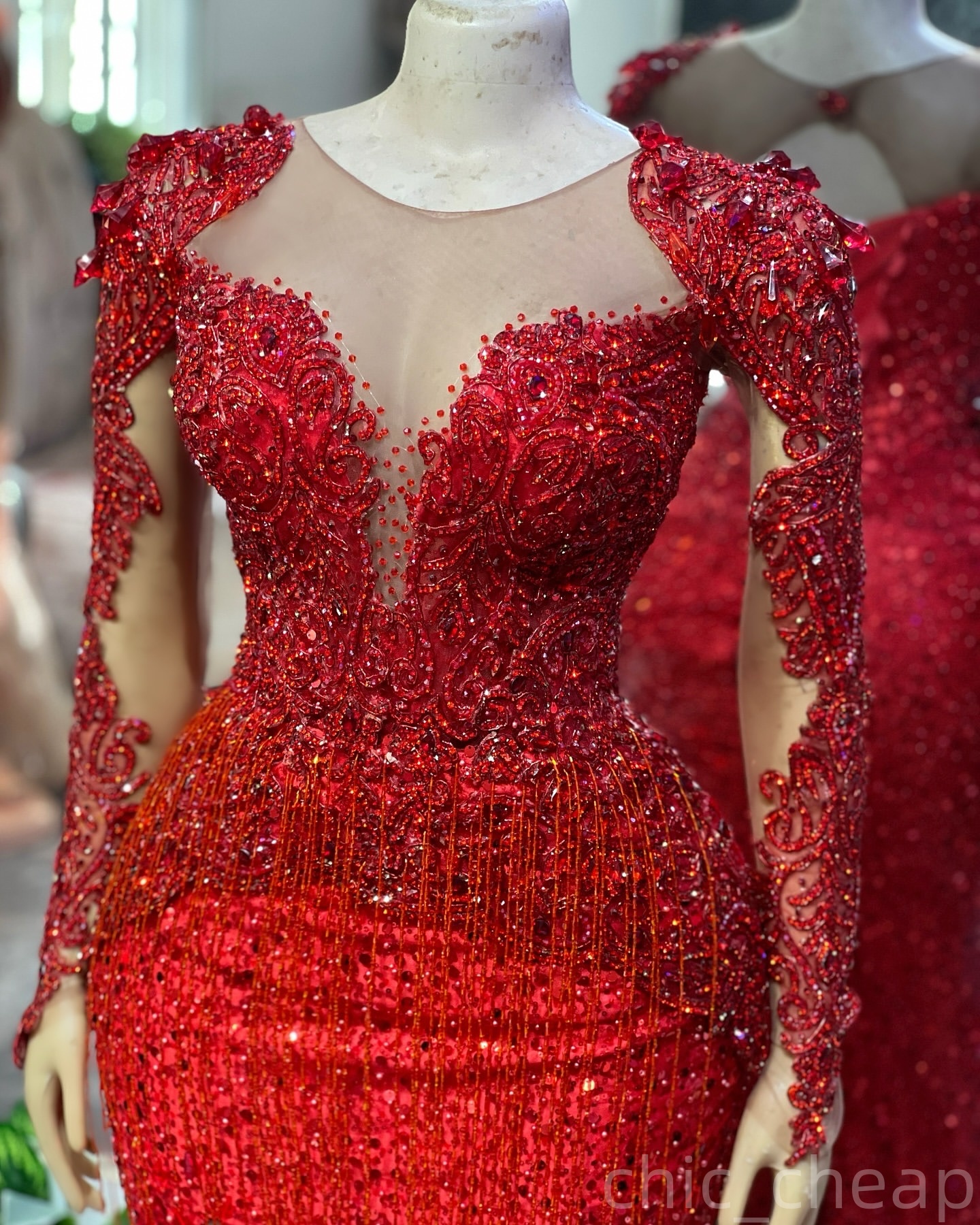Red Mermaid Prom Dresses 2025 Lace Beaded Crystals Sequined High Split Evening Formal Party Second Birthday Engagement Gowns Plus Size Dress For Speci