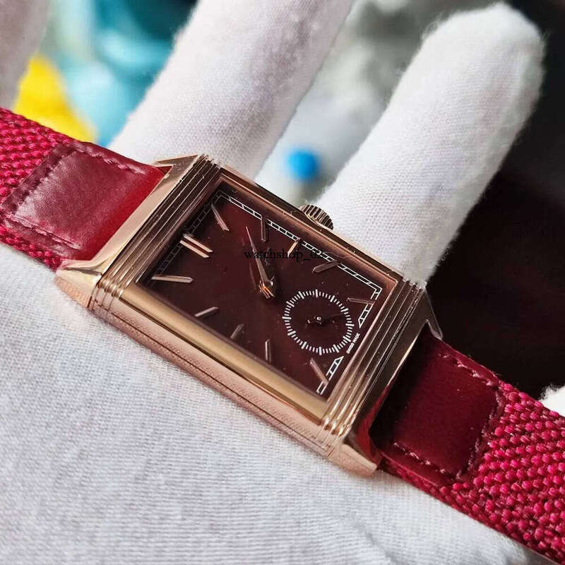 Thin 8.9mm size 28x46mm 713842J hand winding mechanical movement man mens MEN WATCH SAPPHIRE WATERPROOF Reverso WRISTWATCH business two side watcj8hes