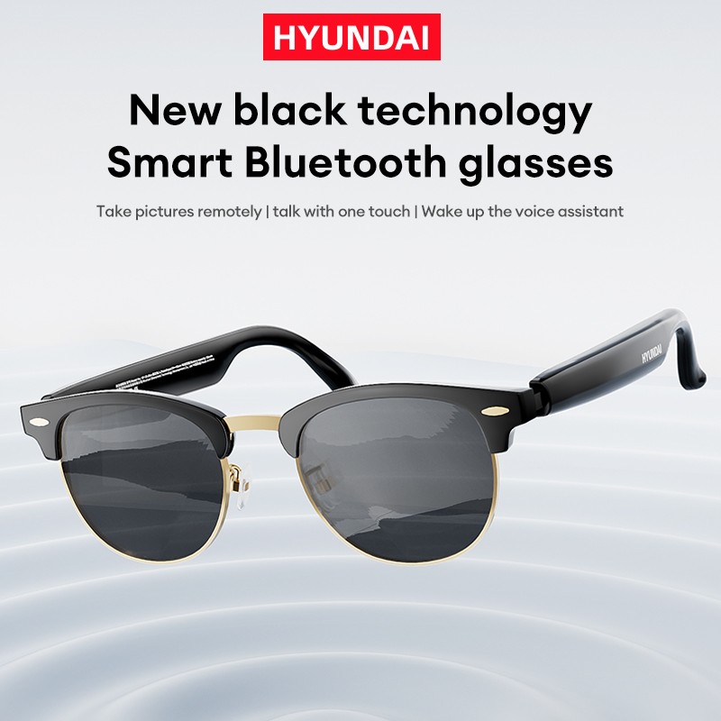 HYUNDAI Luxury designer sunglasses with bluetooth headphones mens Classic UF-C8 Sun Glasses HD Call voice smart earphones Outdoor Sports Hands Free Ca
