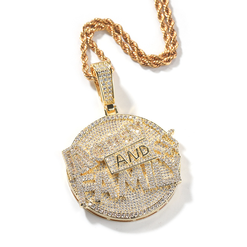 Luxury Jewelry High Quality New Money and Family Letter Pendant Fashion Hip Hop Iced Out Men Necklace Pass the diamond tester