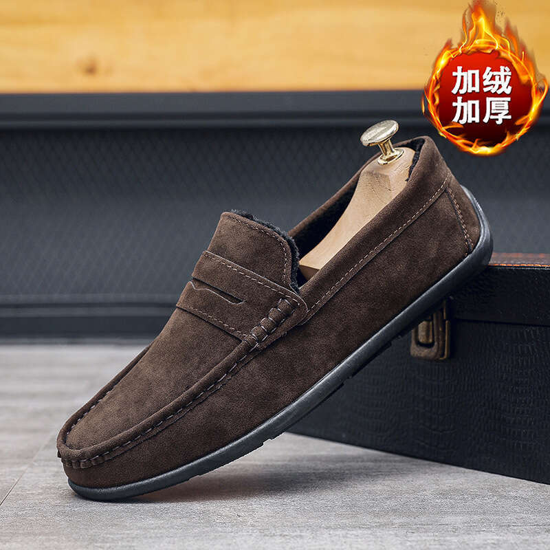free shipping big size Winter Loafers with Cotton Lining Warmth, Men's Casual Shoes, Slip-On Loafers, One-Step-On Shoes for Men