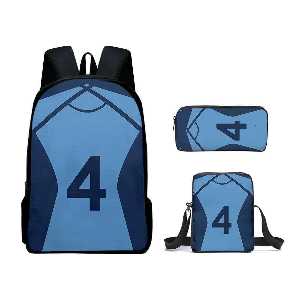 Novelty Peculiar bluelock 3D Print 3pcs/Set pupil School Bags Laptop Daypack Backpack Inclined shoulder bag Pencil Case