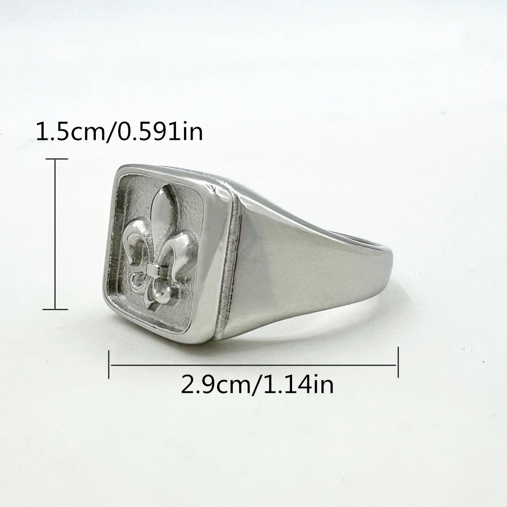 Iris Flower Solid Ring 316L Stainless Steel Jewelry Punk Polishing Golden Silver Spear Ring Size 6-12 250701