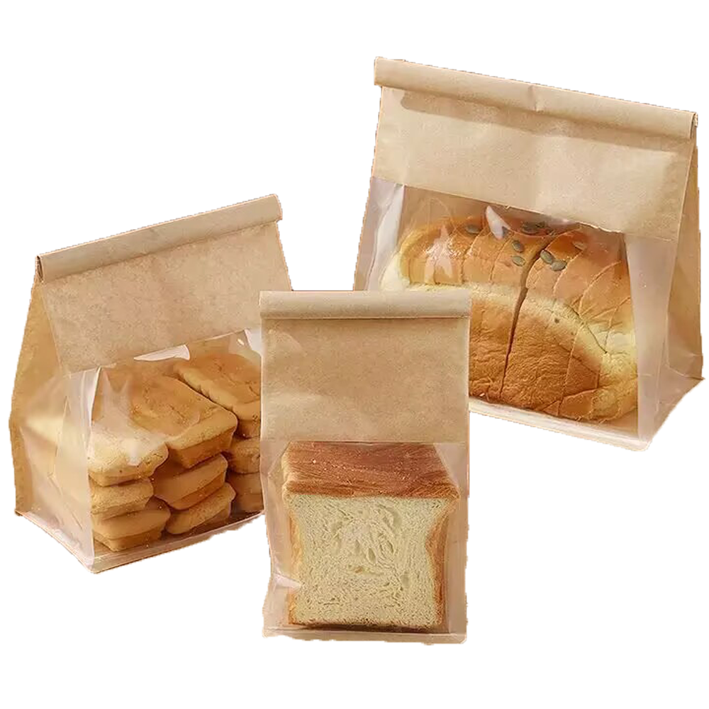 Wholesale compostable biodegradable food packaging bags custom sustainable solution eco-friendly zipper standing cotton paper bread bags 50 per