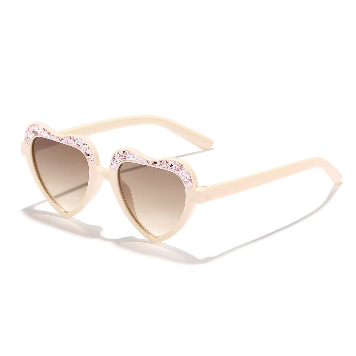 Stylish Kids Glitter Heart-Shaped UV400 Sunglasses for Outdoor, Baby Fashion Photo Cute Toddler Sun Glasses Accessorie ddmyshoesvip Z260305