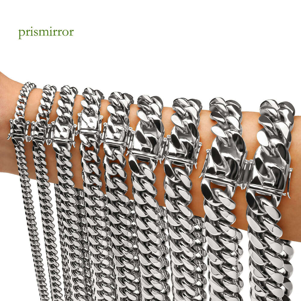 Stainless Steel Non Tonish Density 8Mm 10Mm 12Mm 14Mm 16Mm Wide Miami Cuban Link Chain Mens Necklaces Designer Necklace Jewelry For Party Gift
